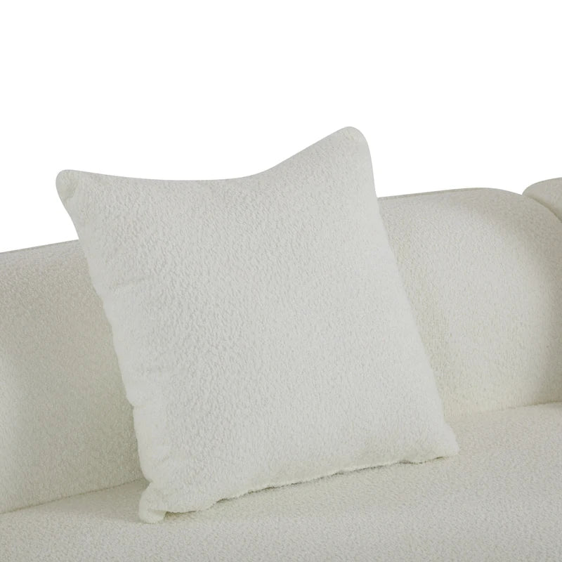 Beige Curved Sectional Sofa - 5 Seater