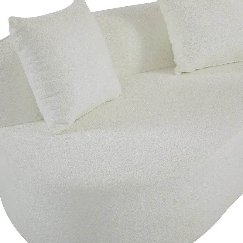 Beige Curved Sectional Sofa - 5 Seater