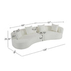 Beige Curved Sectional Sofa - 5 Seater