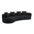 Beige Curved Sectional Sofa - 5 Seater