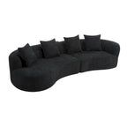 Beige Curved Sectional Sofa - 5 Seater