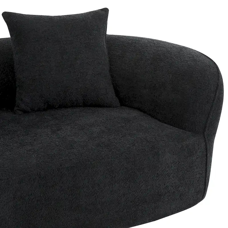 Beige Curved Sectional Sofa - 5 Seater