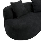 Beige Curved Sectional Sofa - 5 Seater