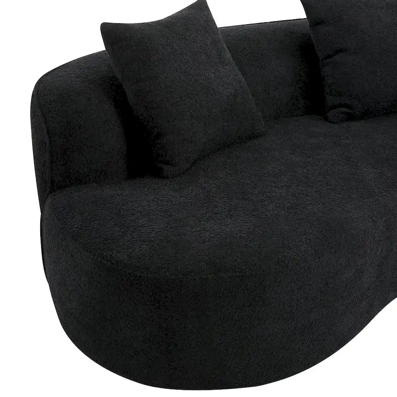 Beige Curved Sectional Sofa - 5 Seater