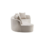 Beige Curved Sectional Sofa - 5 Seater