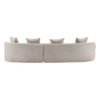Beige Curved Sectional Sofa - 5 Seater