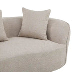 Beige Curved Sectional Sofa - 5 Seater