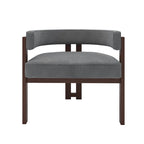 Modern Accent Chair Upholstered Armchair with Open Back 3 Legs Barrel Dining Chair Comfy Side Chair for Living Room Set of 2