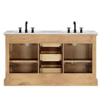 Hervas Bath Vanity with Natural Marble Top without Mirror