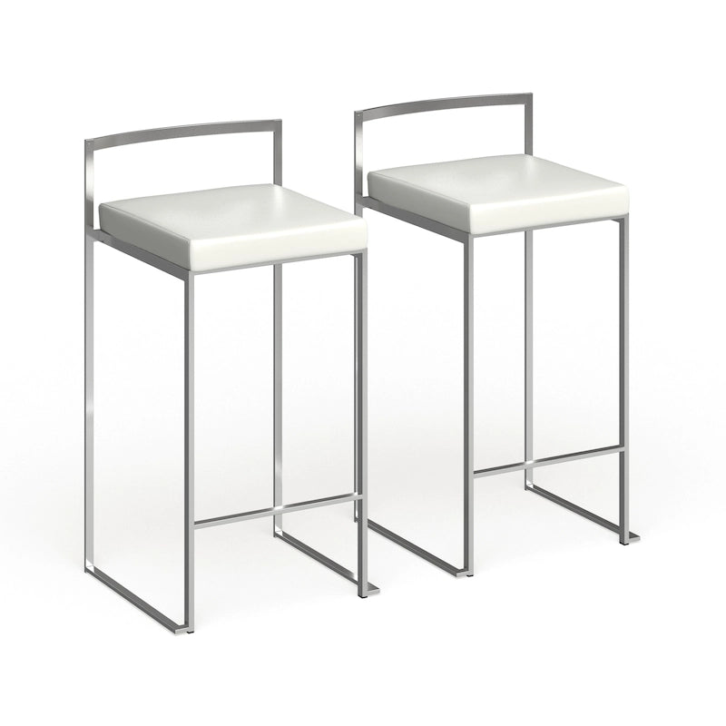 Silver Orchid Forrest Stainless Steel Stackable Fully Welded Counter Stool (Set of 2)