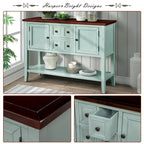 Retro Style Buffet Sideboard Wood Console Table with Bottom Shelf, Easy Assemble, for Living Room, Kitchen, Entryway
