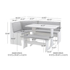 Sedley Farmhouse Nook Dining Set with Storage