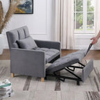 3-in-1 Convertible Sleeper Sofa Lounge Chair Bed, Black