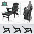 Vrakae Folding and Adjustable Adirondack Chair with Ottoman