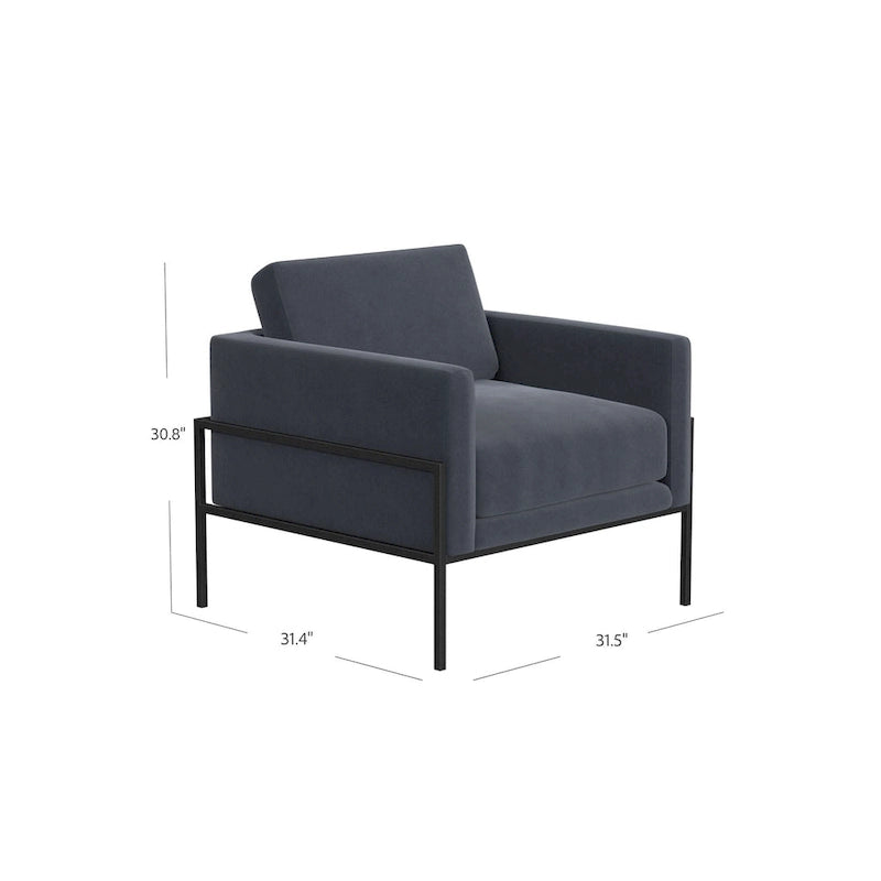HomePop Modern Upholstered Club Chair w/Metal Frame