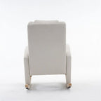 Ergonomic Fabric Nursery Rocking Chair With Adjustable Footrest