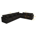 Large Linen Corner Sectional Sofa Couch for Living Room Set