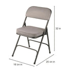 Hampden Furnishings Bernadine Collection Deluxe Fabric Padded Folding Chair, Pack of 2
