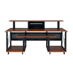 Rectangular Music Desk with 8 Wheels and 1 Keyboard Tray