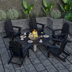 Outdoor Folding Adirondack Chair Patio Chair with Cup Holder