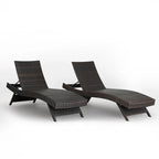 All Weather Wicker Chaise Lounge - Set of 2
