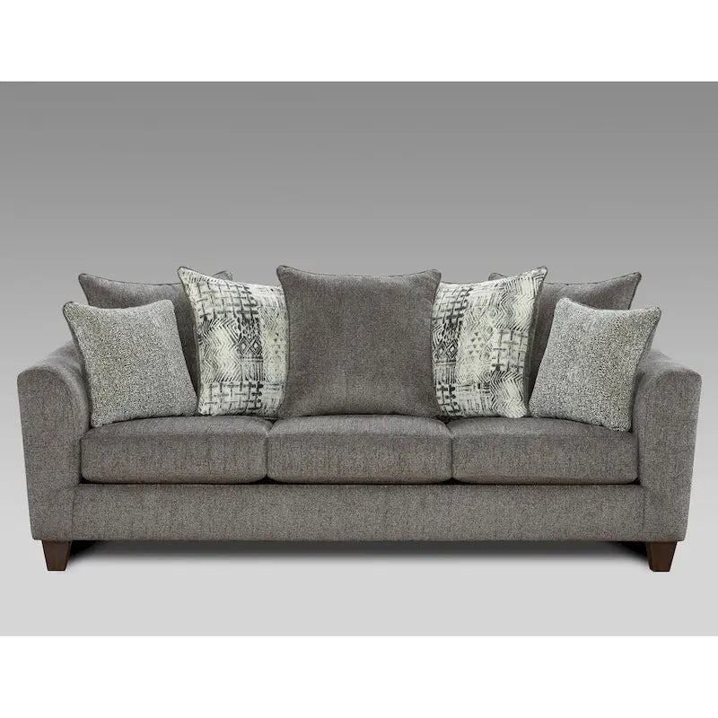Roundhill Furniture Davoz 2-Piece Living Room Set, Sofa and Loveseat, Tori Slate