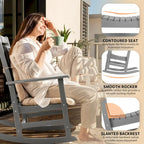 Vrakae All Weather Outdoor High Back Rocking Chair Set of 2
