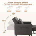 3-in-1 Adjustable Sleeper Sofa Bed, Pull Out Chair Sofa, Convertible Folding Bed for Living Room