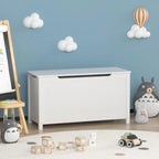 Kids Wooden Toy Box Storage with Safety Hinged Lid for Ages 3+