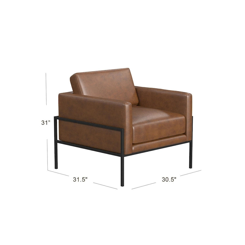 HomePop Modern Upholstered Club Chair w/Metal Frame
