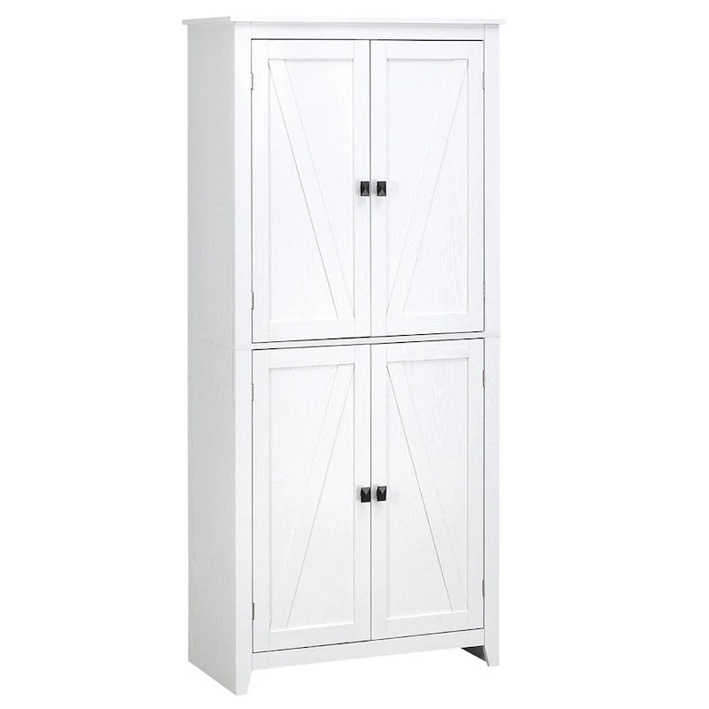 Freestanding Kitchen Storage Cabinet w/ Doors and Adjustable Shelves - N/A
