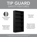 Universal Tall 5 Shelf Bookcase Storage by Bush Furniture