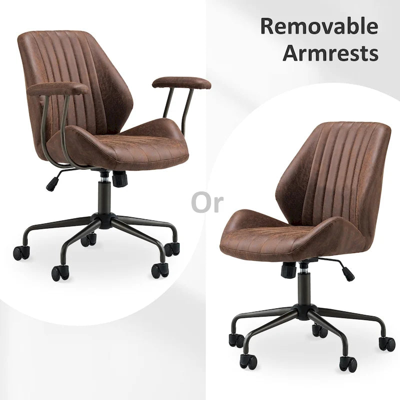 OVIOS Suede Fabric Ergonomic Office Chair Desk Chair Lumbar Support
