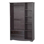 3-Door Wardrobe Armoire - White/Mocha/Java - Solid Wood