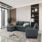 3-Piece Living Room Sectional Sofa Set with Chair and Ottoman