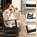 Vrakae All Weather Outdoor High Back Rocking Chair Set of 2