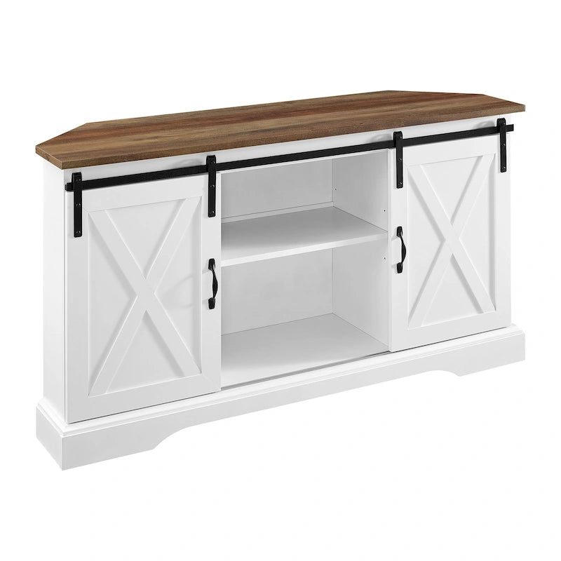 Middlebrook 52-inch Sliding Barn Door Corner TV Stand