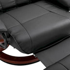 HomCom Faux Leather Adjustable Manual Swivel Base Recliner Chair with Comfortable and Relaxing Footrest