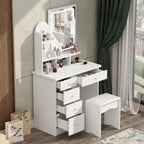 Makeup Vanity Set Table With LED Light &Mirror & Stool