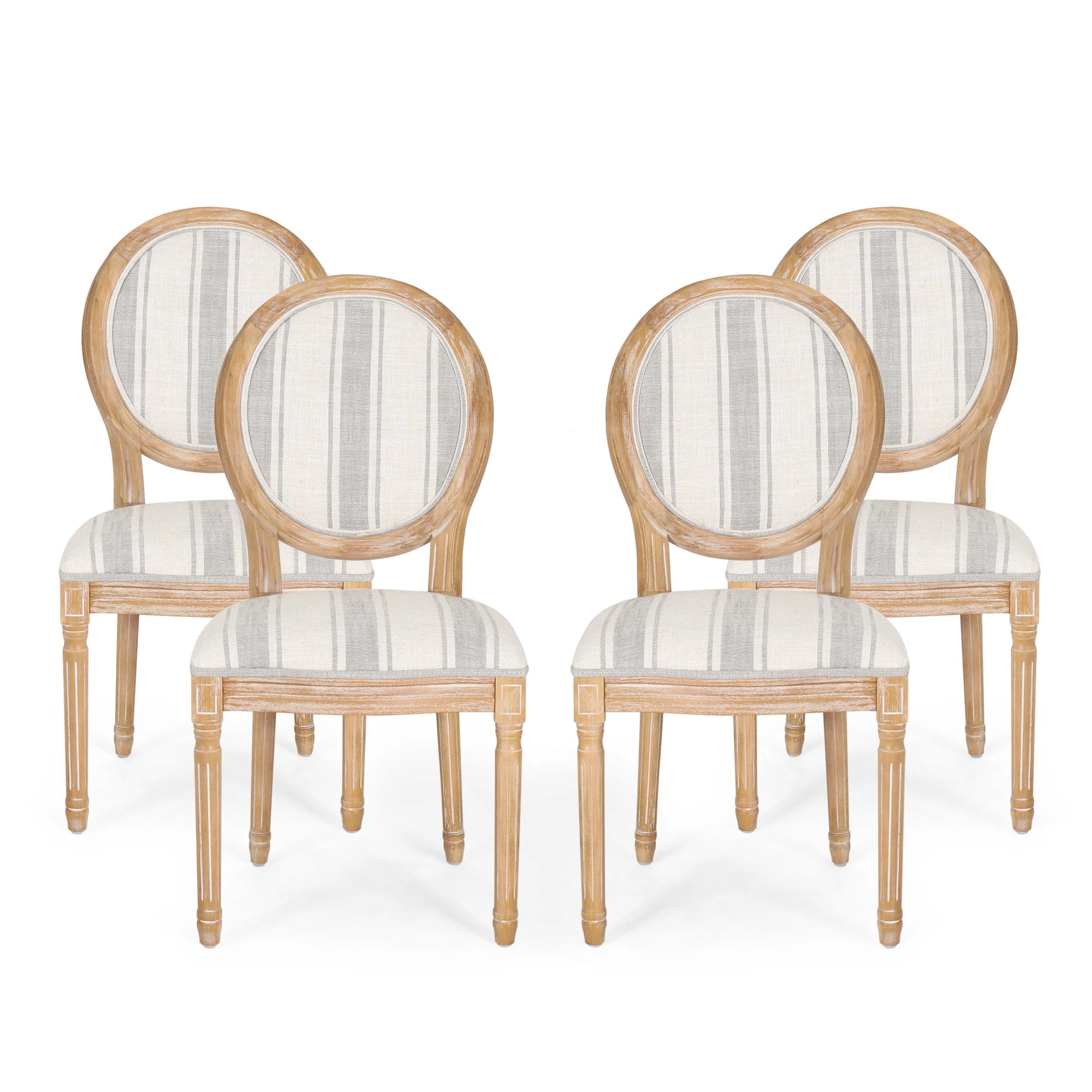 French Country Fabric Dining Chairs - NH419413