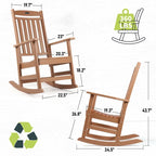 Vrakae All Weather Outdoor High Back Rocking Chair Set of 2