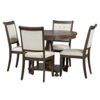 Lak Retro 5-Piece Dining Sets with Upholstered Chairs by GDFStudio