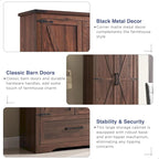 Farmhouse Kitchen Pantry Cabinet, Wood Storage Cabinets