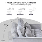 Modern Velvet Futon Loveseat with Reclining Backrest & Pockets, Seats 2 鈥?Dark Gray / Light Gray / Blue / Black