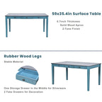 6-Piece Wooden Dining Table Set with 4 Chairs & Bench, Table with Drawer