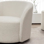 KINWELL 34 Wide Upholstered Swivel Accent Barrel Chair (Set of 2)