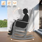 Vrakae All Weather Outdoor High Back Rocking Chair Set of 2