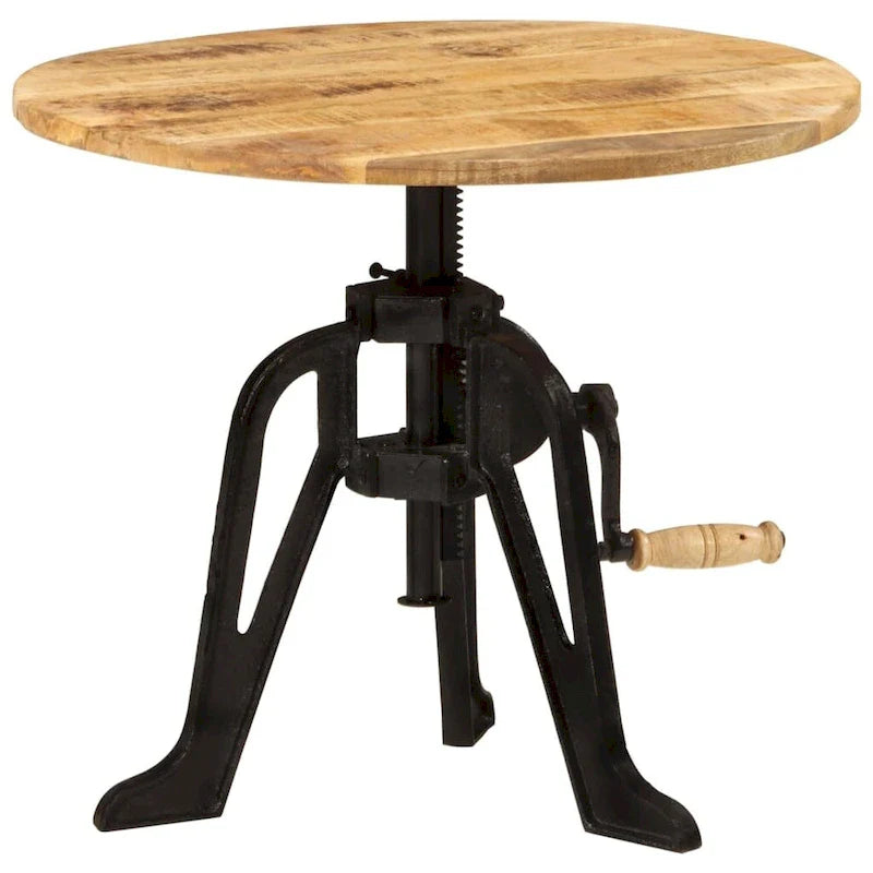 vidaXL Side Table Round Coffee End Table Sofa Table Solid Wood and Cast Iron