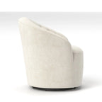 Velvet Upholstered 360 Degree Swivel Barrel Chair with Button Tufted Back
