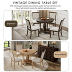 Lak Retro 5-Piece Dining Sets with Upholstered Chairs by GDFStudio